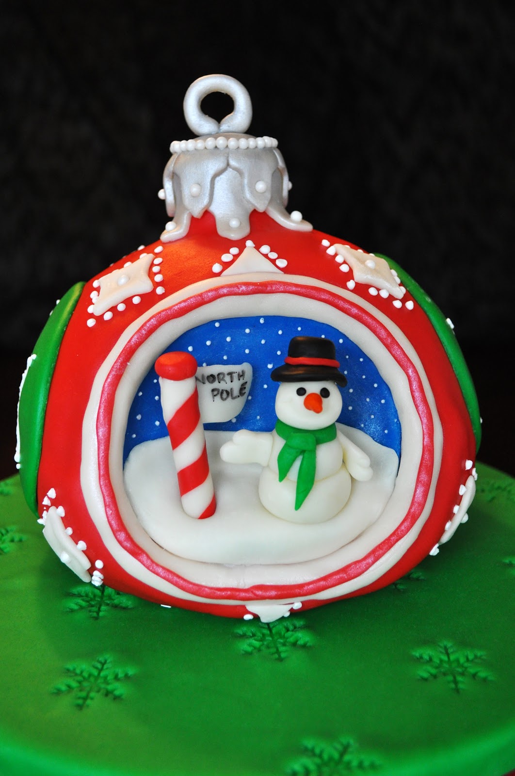 Cake with Christmas Ornaments