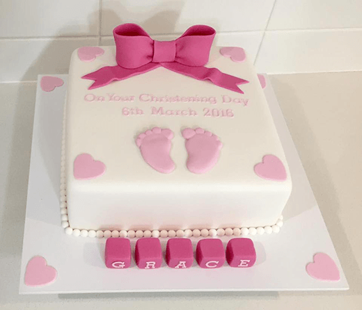 Christening Square Cakes for Girls Christening Square Cakes for Girls
