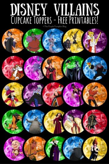 Disney Villains Cupcake Toppers Free Printables Disney Villains Cupcake Toppers Free Printables