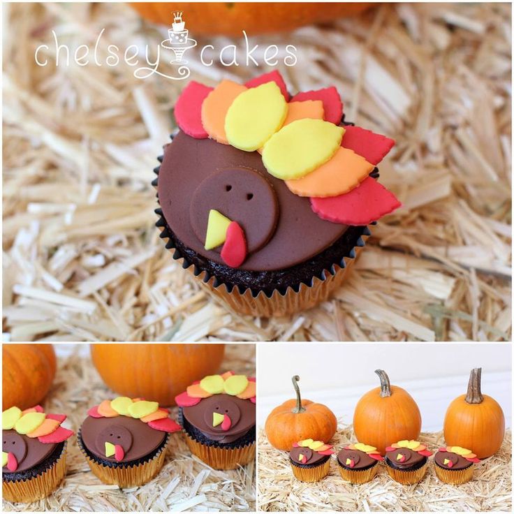 Fondant Turkey Cupcakes for Thanksgiving Fondant Turkey Cupcakes for Thanksgiving