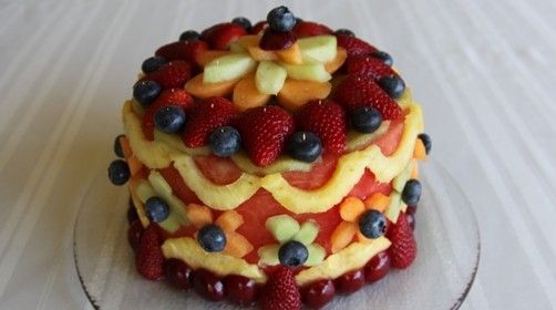 Fresh Fruit Birthday Cake