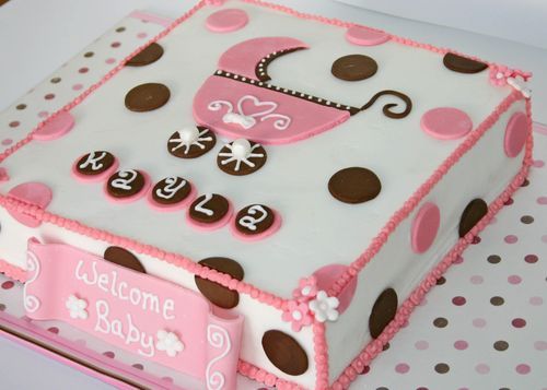 Girl Baby Shower Cake Squares Girl Baby Shower Cake Squares