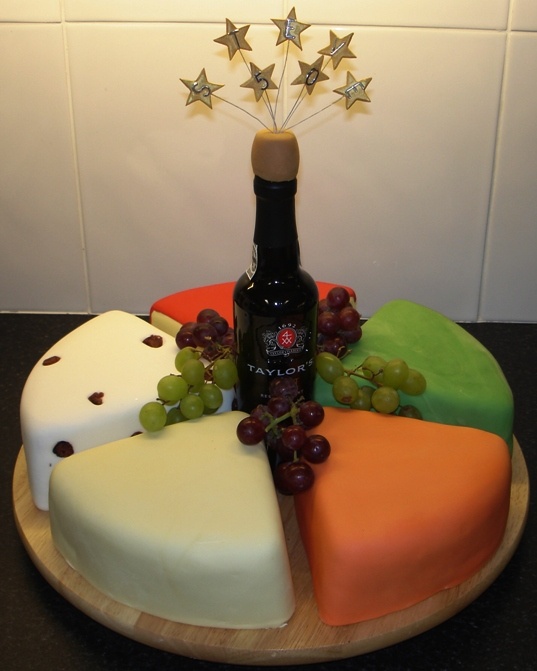 Happy Birthday Cake Wine and Cheese