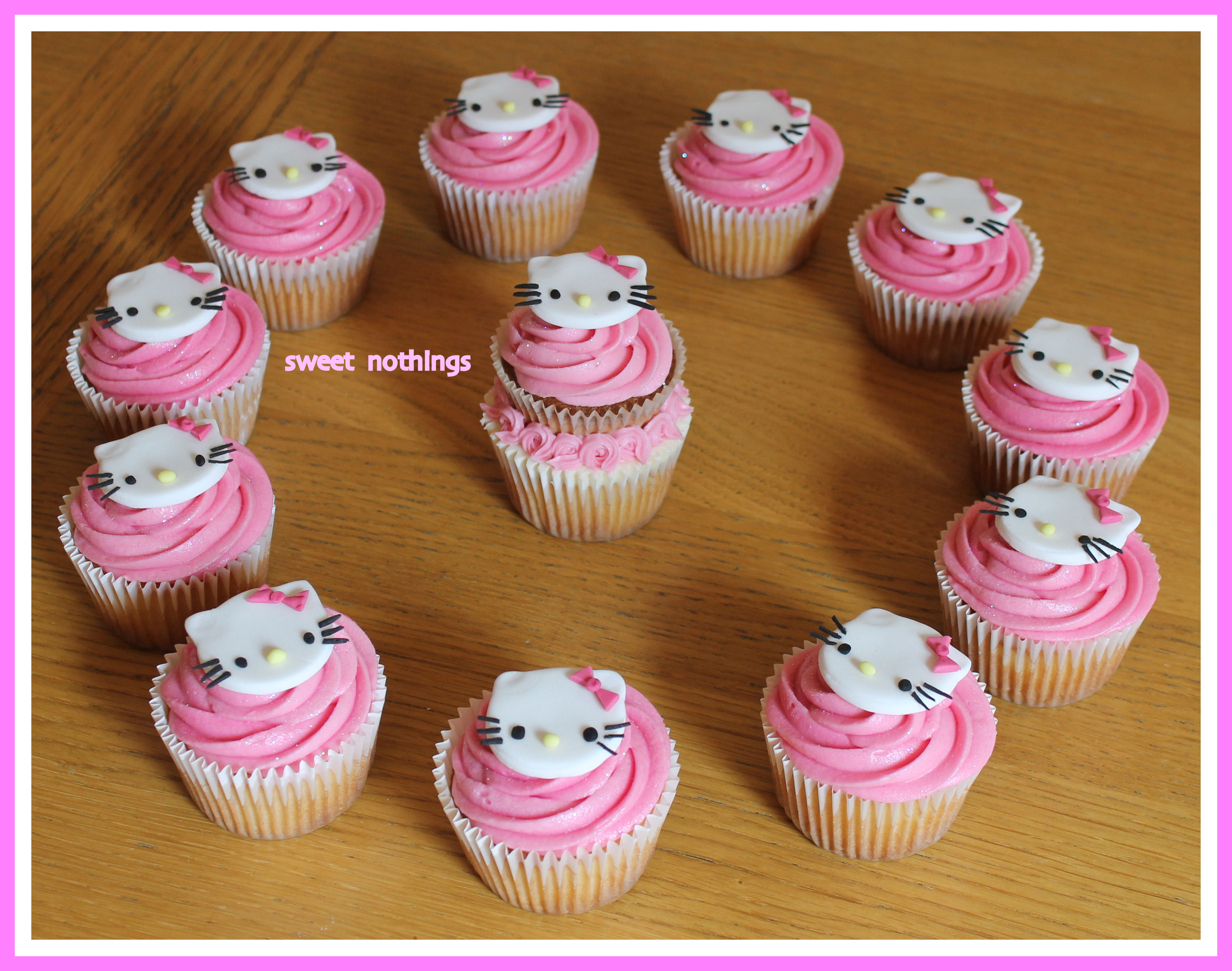 Hello Kitty Birthday Cupcakes