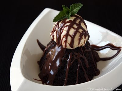 Hot Fudge Cake with Chocolate Sauce