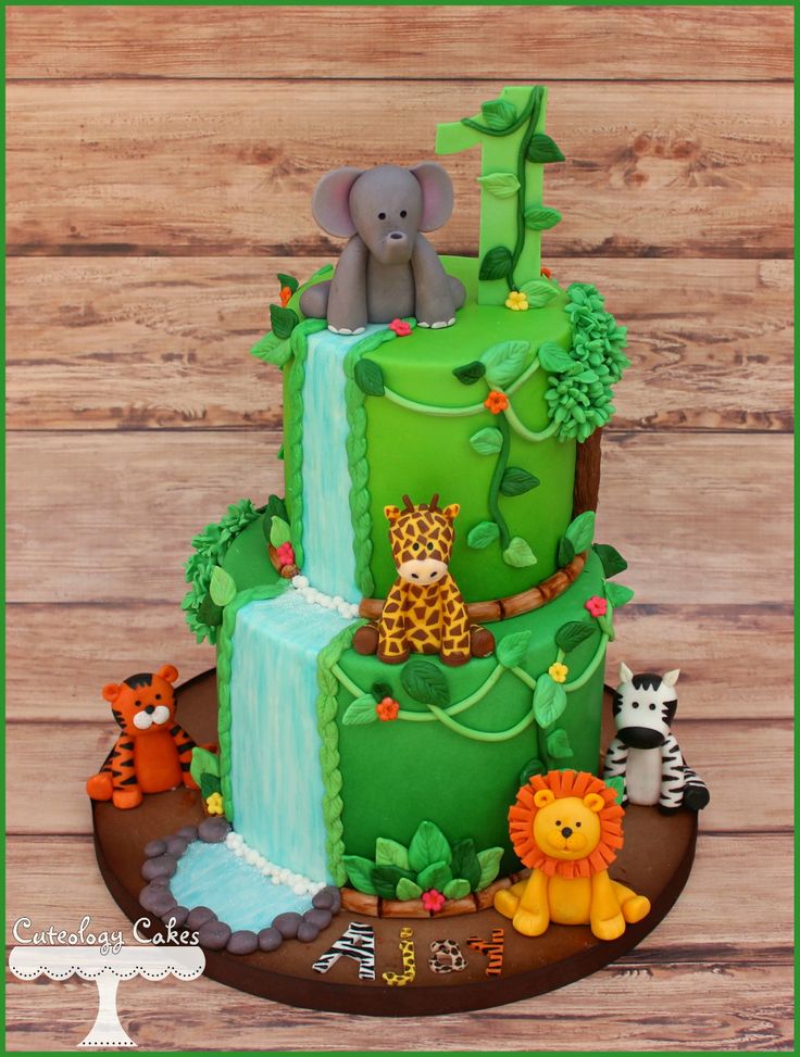 12 Tiger Jungle Themed Cakes Photo Jungle Theme 1st Birthday Cake