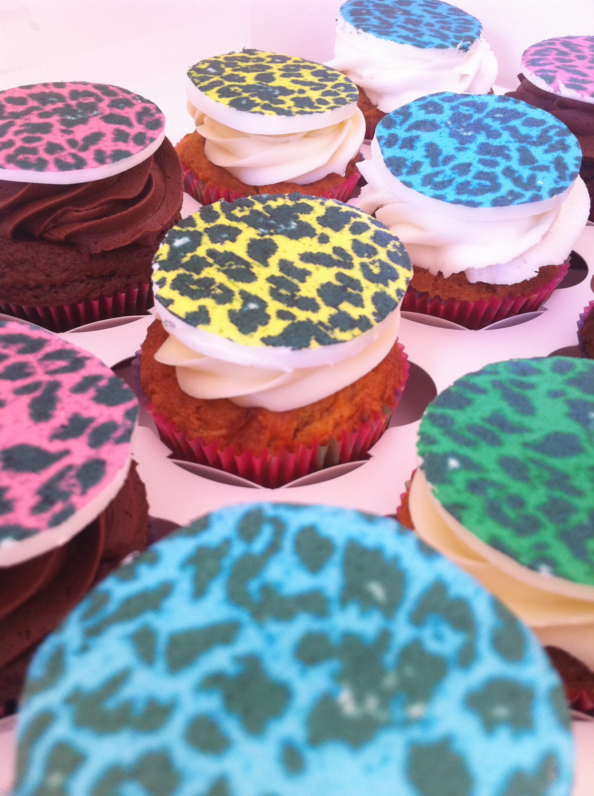 Leopard Print Cake and Cupcakes Leopard Print Cake and Cupcakes