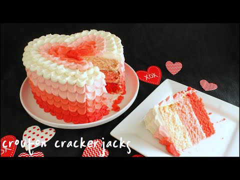 Ombre Heart Cake Valentine's