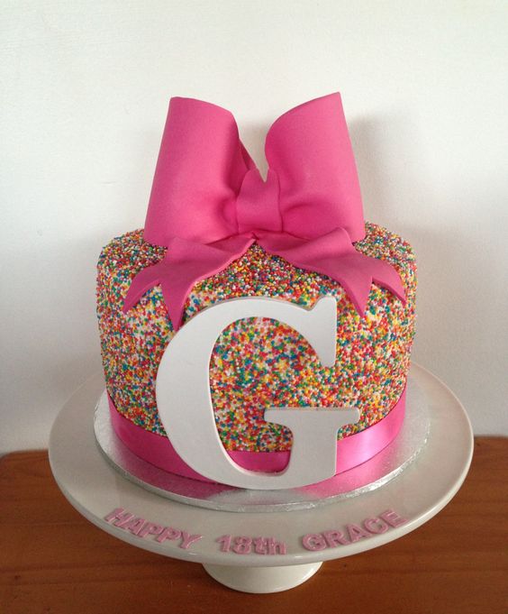 Pink 18th Birthday Cake