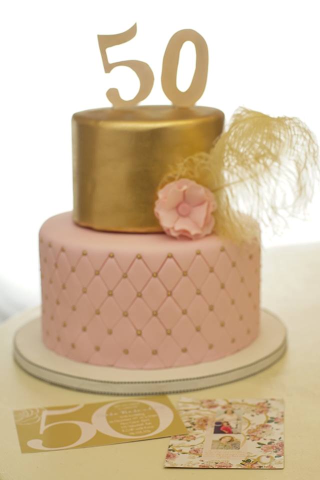 Pink 50th Birthday Cake