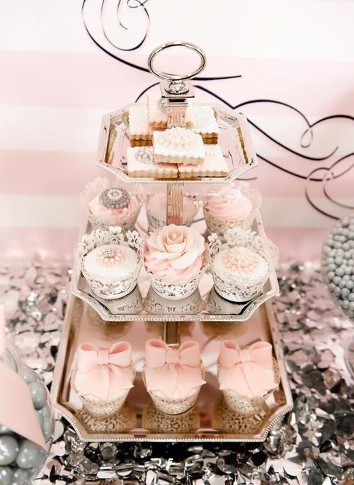 Pink and Silver Cupcakes
