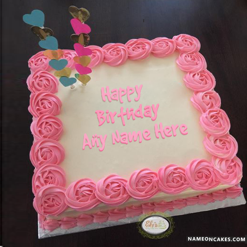 Pink Square Birthday Cake Pink Square Birthday Cake