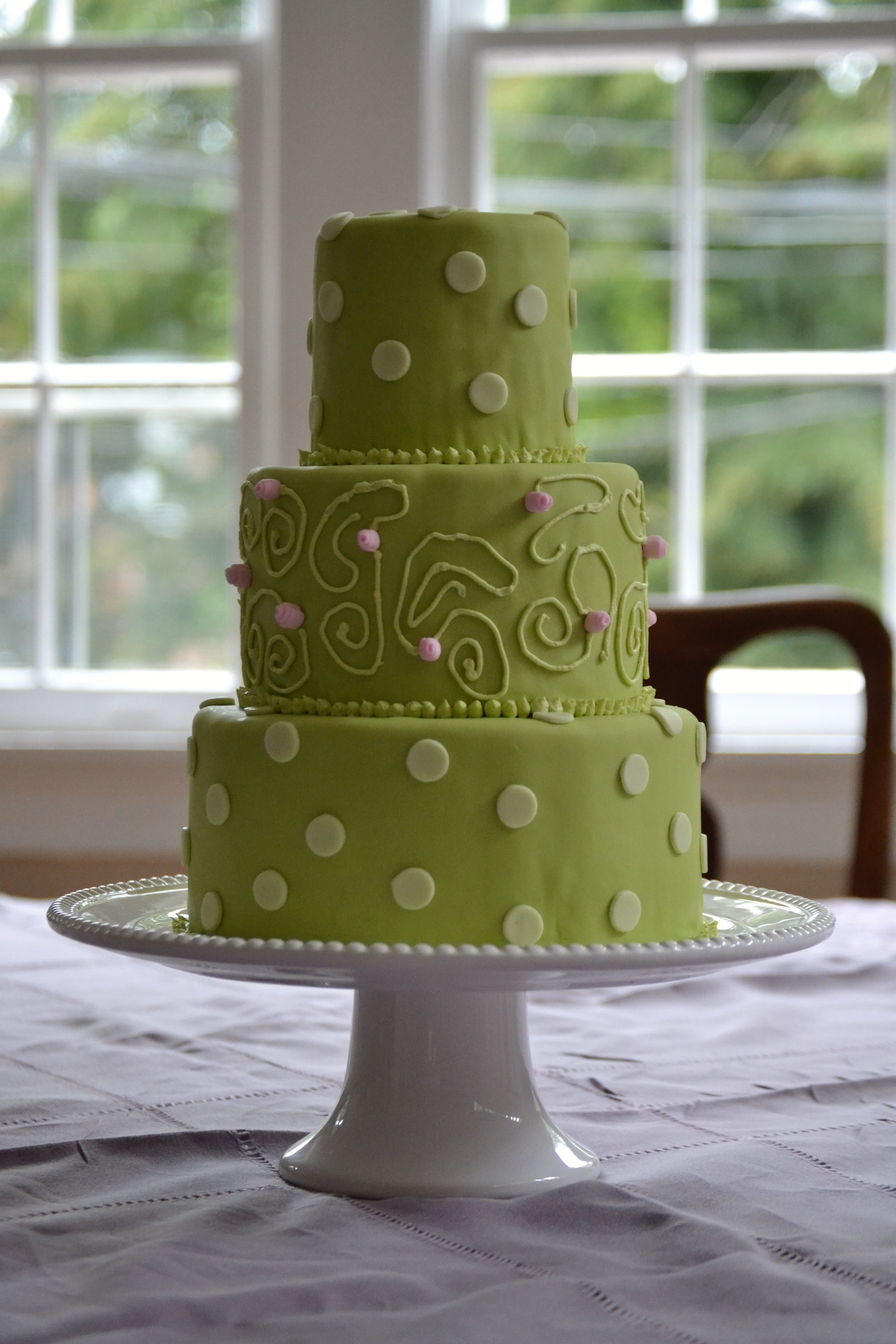 Polka Dot Bridal Shower Cake