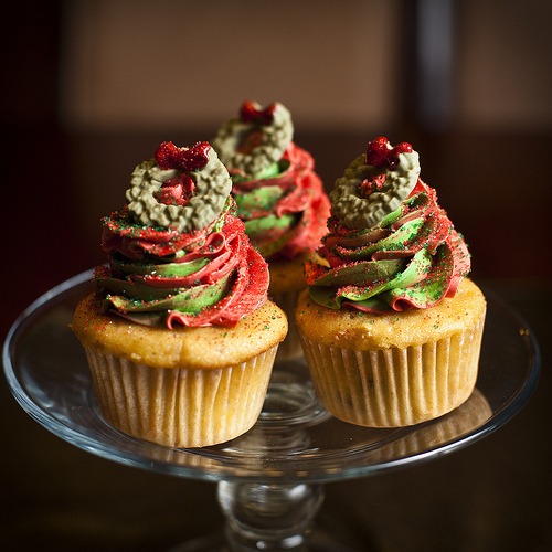 Red and Green Christmas Cupcakes