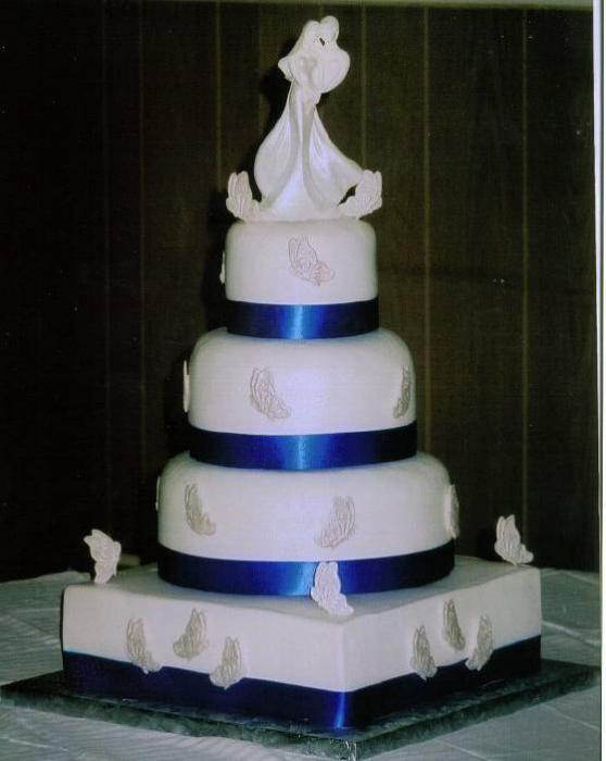 Royal Blue and Silver Wedding Cakes