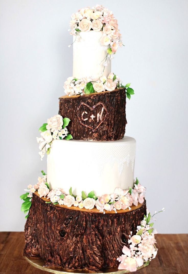 11 Wedding Cakes Rustic Column Photo 11 Wedding Cakes Rustic Column Photo