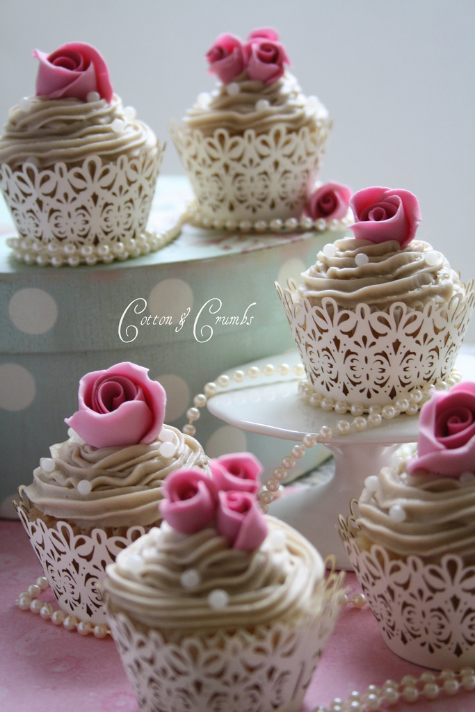 Silver and Pink Baby Shower Cupcakes