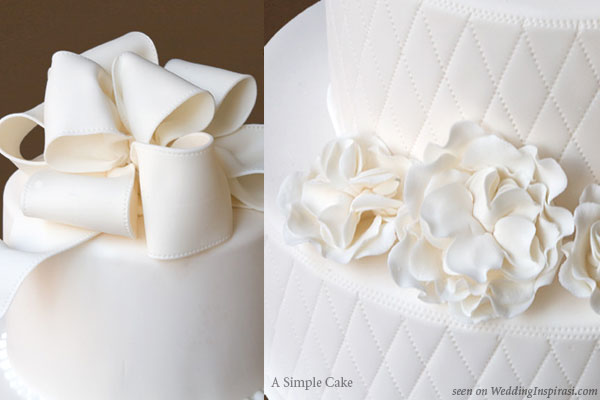 Simple Wedding Cake with Bow