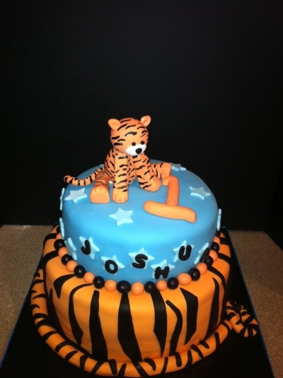 Tiger 1st Birthday Cake