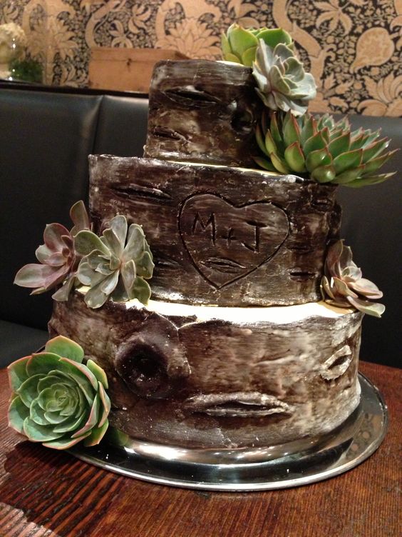 Tree Bark Wedding Cake Tree Bark Wedding Cake
