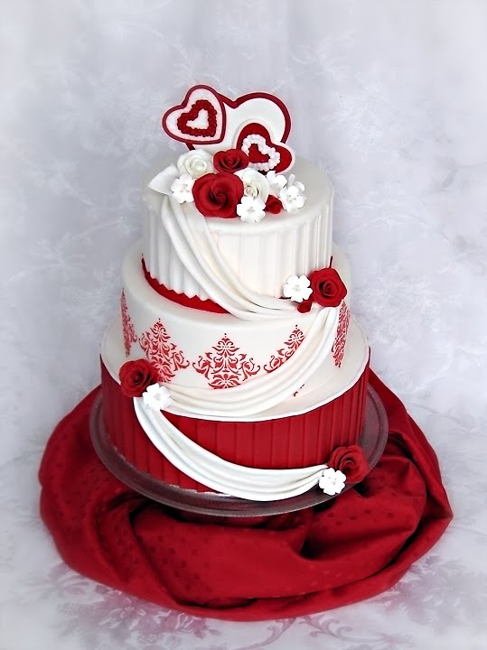 Valentine Themed Wedding Cake