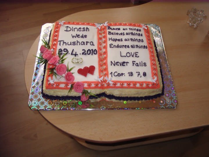 Wedding Cake with Bible Verses