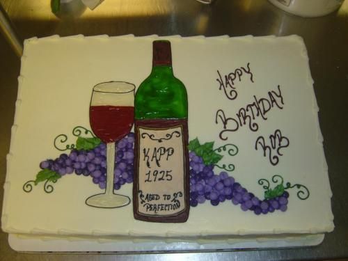 Wine Themed Birthday Sheet Cake