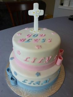 Baptism Cake Ideas for Twins Baptism Cake Ideas for Twins