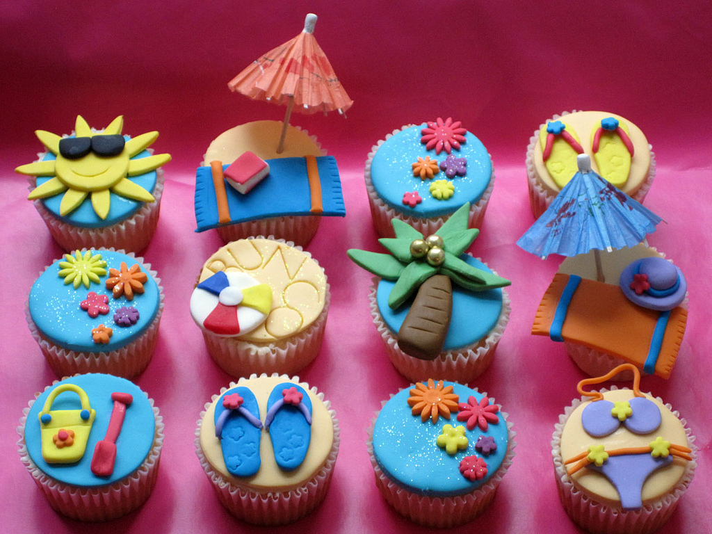 Beach Theme Cupcake Decorations