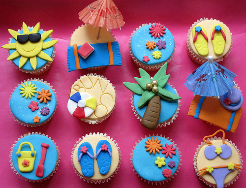 Beach Themed Cupcakes