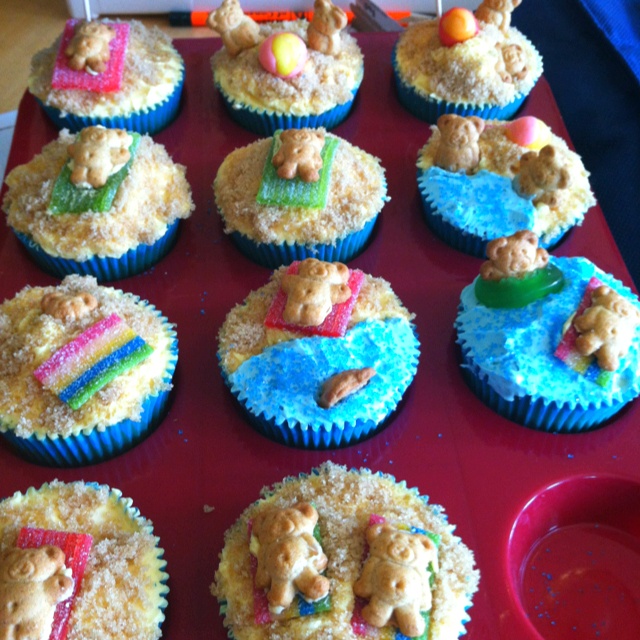 Beach Themed Cupcakes