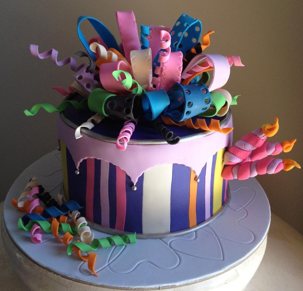 Birthday Cakes with Bows and Ribbons Photos