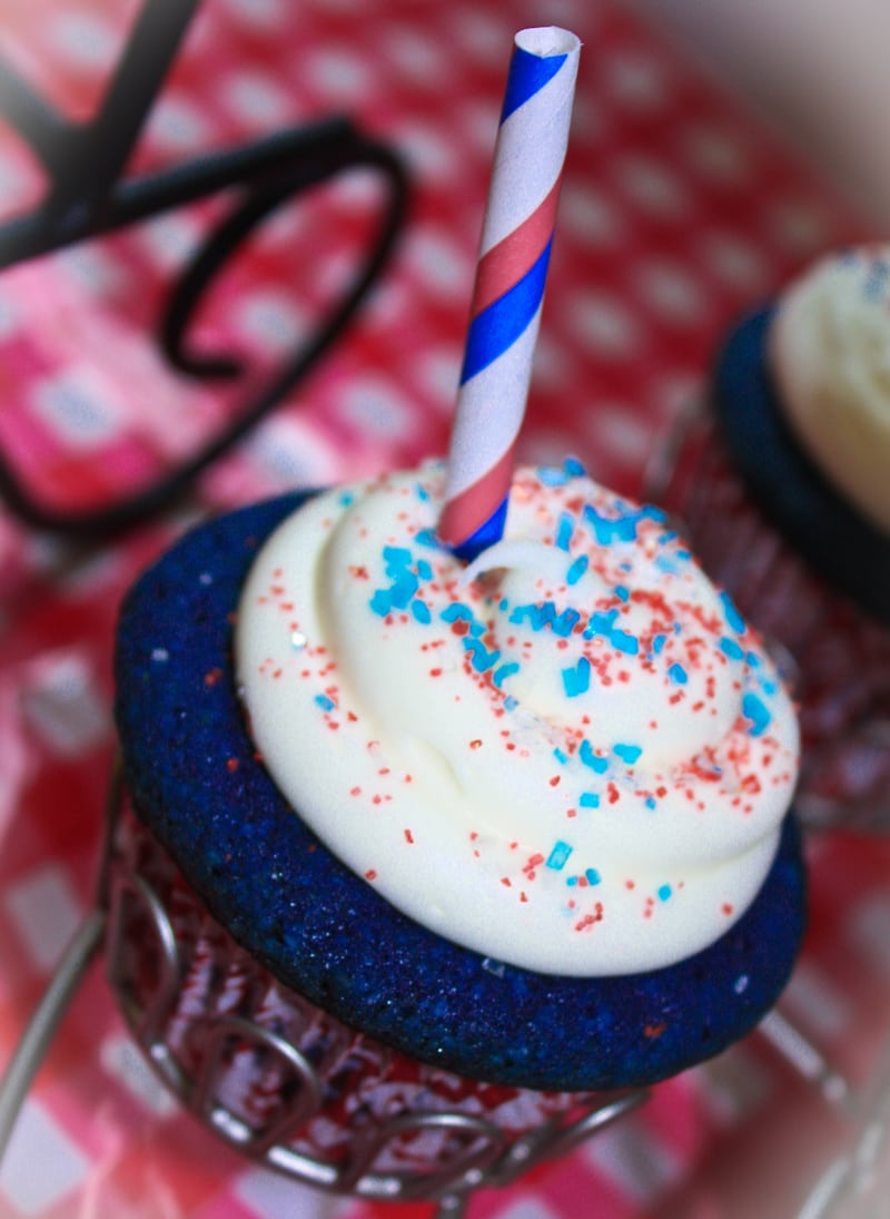 Blue and Red Velvet Cupcakes