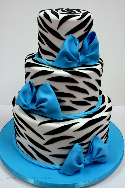 Blue and Zebra Baby Shower Cakes