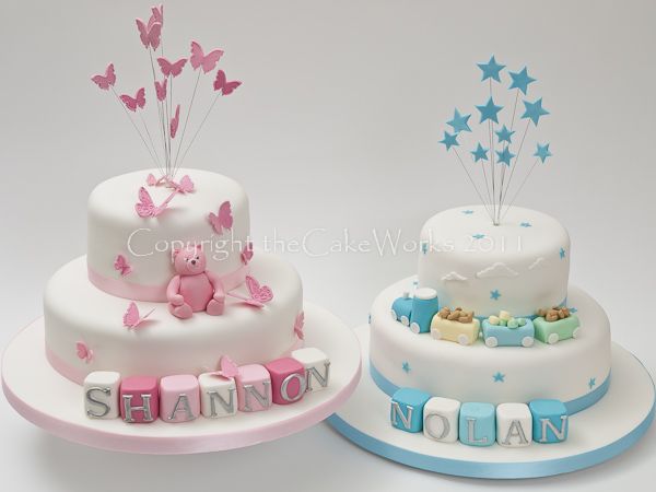 Christening Cake for Twin Girls Christening Cake for Twin Girls
