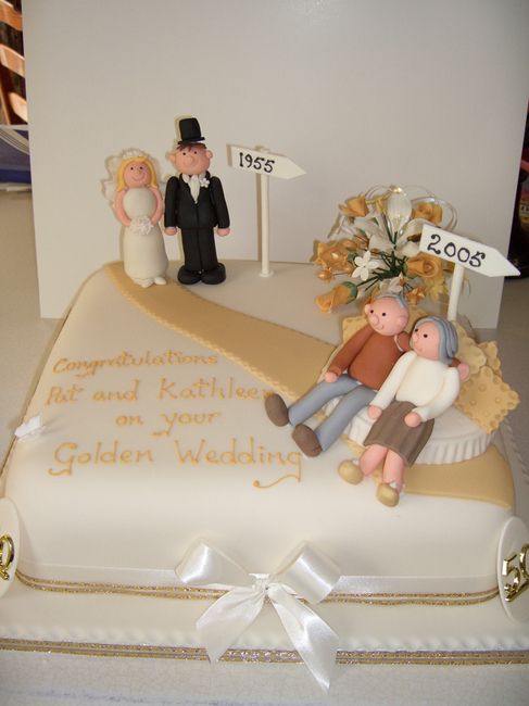 Golden Wedding Anniversary Cake