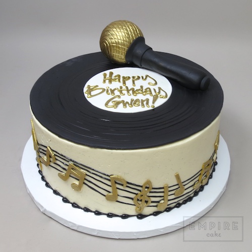 Happy Birthday Cake with Microphone
