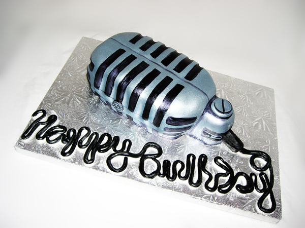 Happy Birthday Microphone Cake