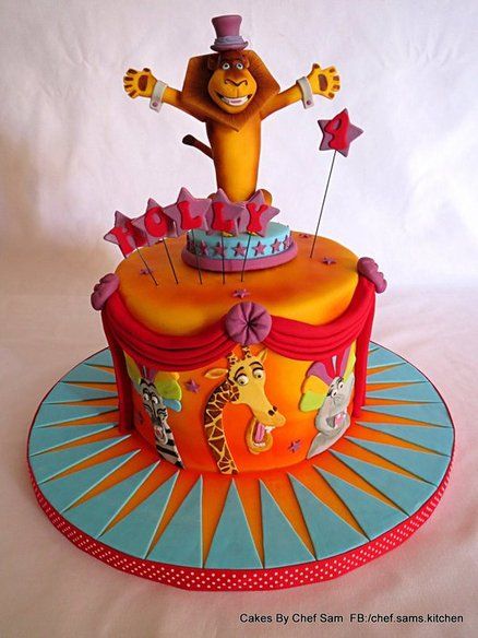 Madagascar Circus Birthday Cake Madagascar Circus Birthday Cake