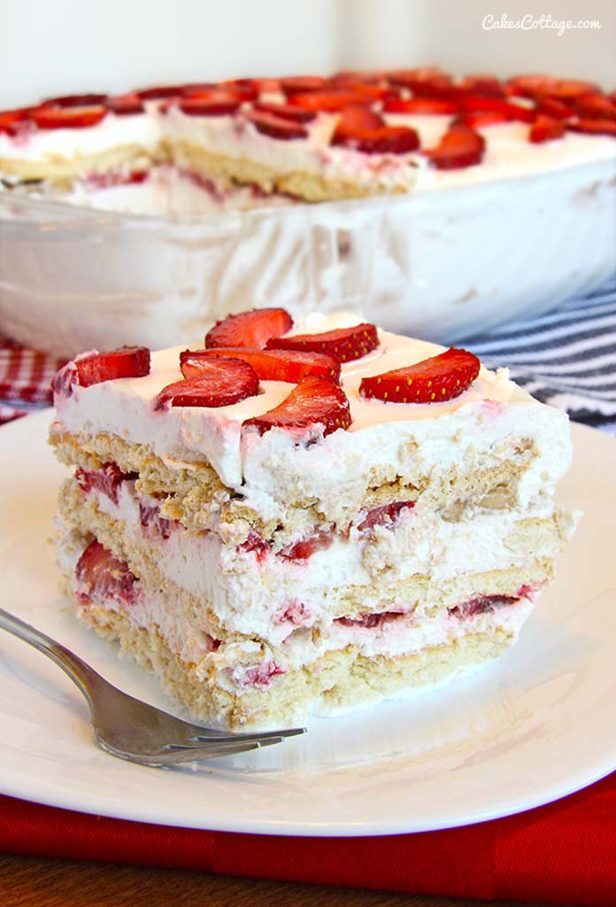 No-Bake Strawberry Ice Box Cake Recipe No-Bake Strawberry Ice Box Cake Recipe