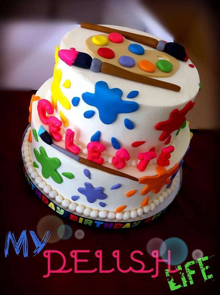 Paint Artist Birthday Cake