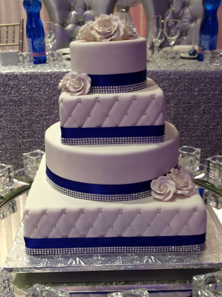 Royal Blue Wedding Cake Square