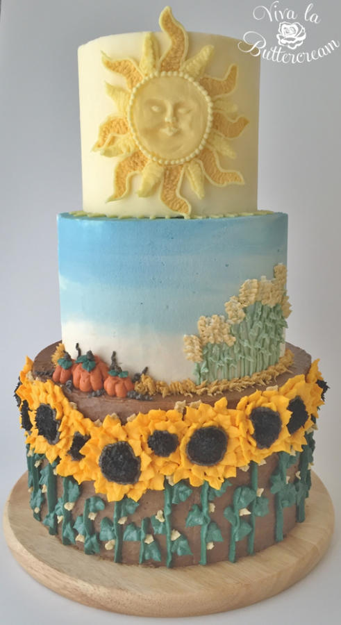Sunflower Buttercream Wedding Cake Sunflower Buttercream Wedding Cake