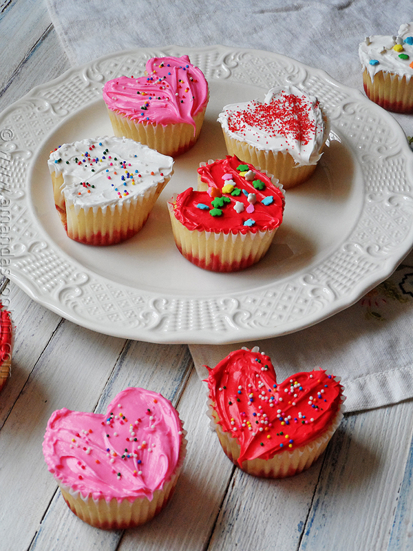 Valentine's Day Heart Shaped Cupcakes