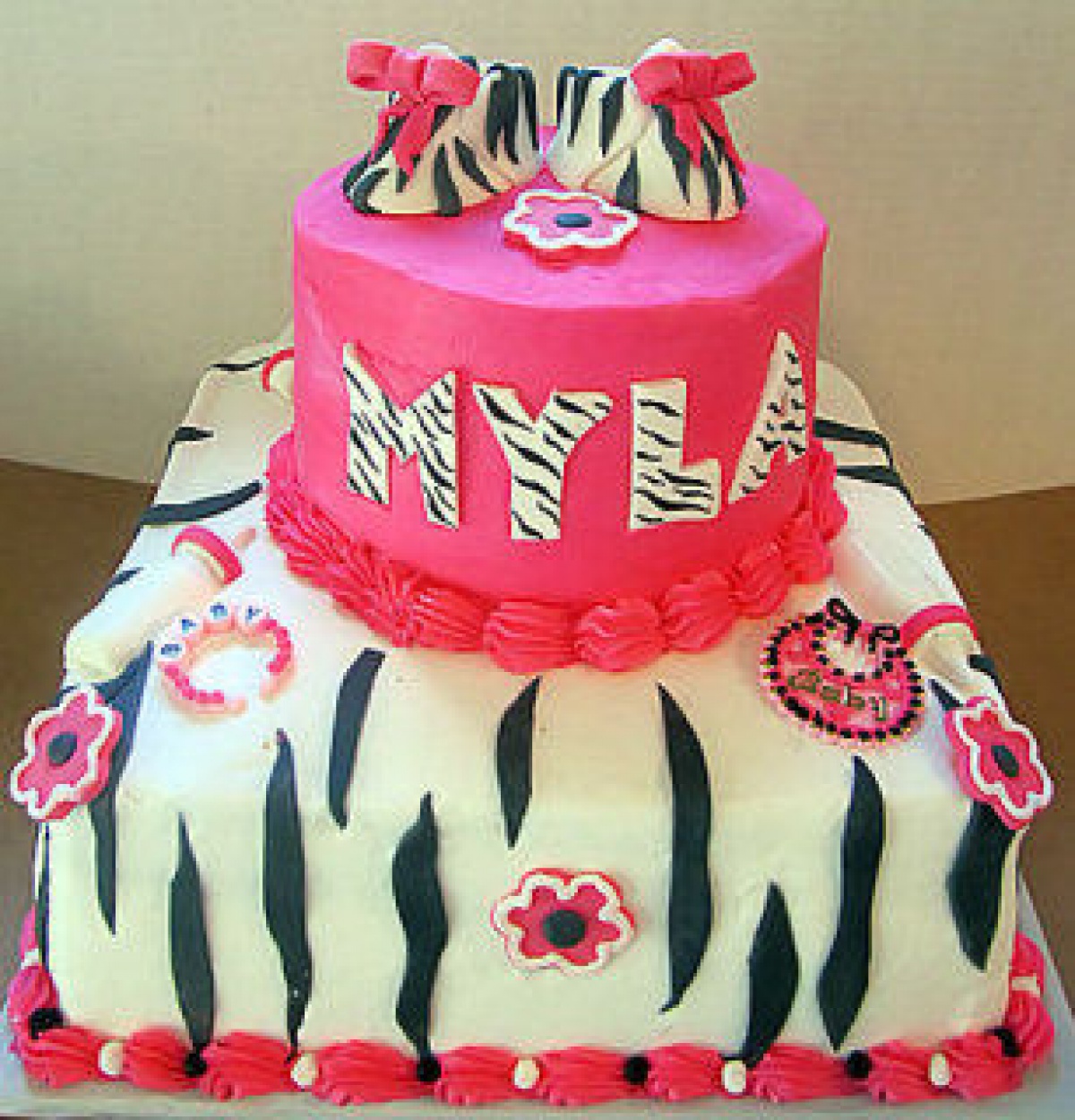 Zebra Baby Shower Cake