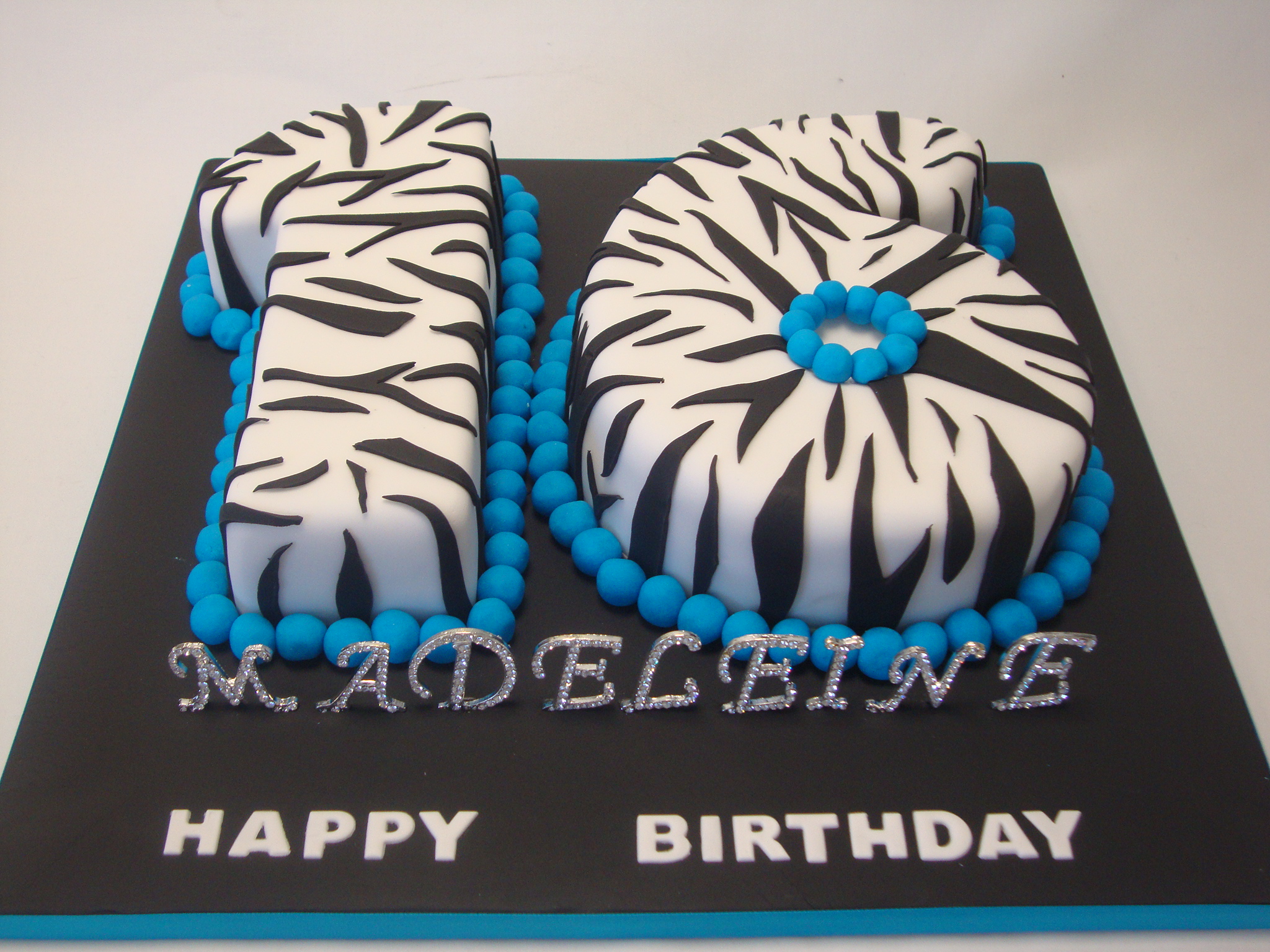 Zebra Print Number Cake