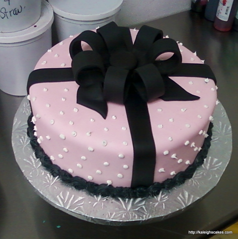 Birthday Cake with Fondant Bow