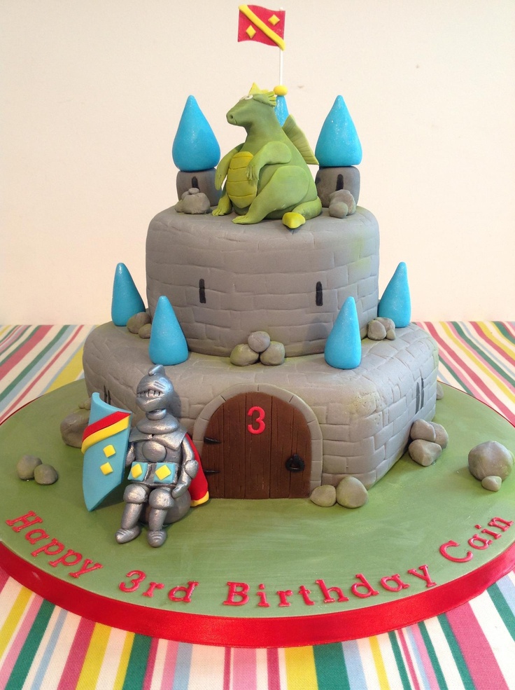Castle with Knights and Dragons Cake