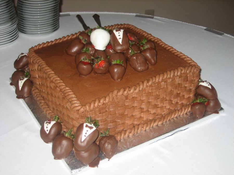 Chocolate Grooms Cake with Strawberries