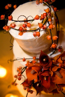 Fall Wedding Cakes with Calla Lilies